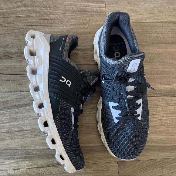 On Running Shoes - On Running Cloudswift Women’s Athletic Sneaker Shoes Black White purple Size 8.5